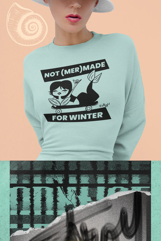 Not (Mer)Made For Winter, Crop Fleece Sweatshirt