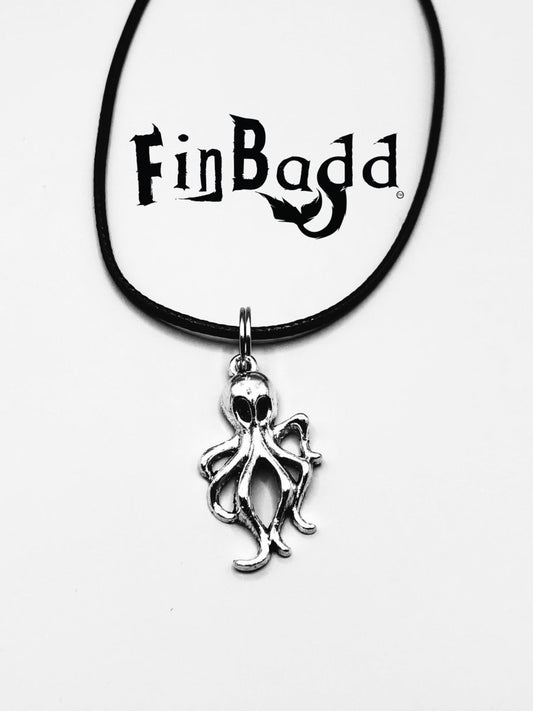 Octopus Necklace, Armed-to-Ink Pendant - finbadd