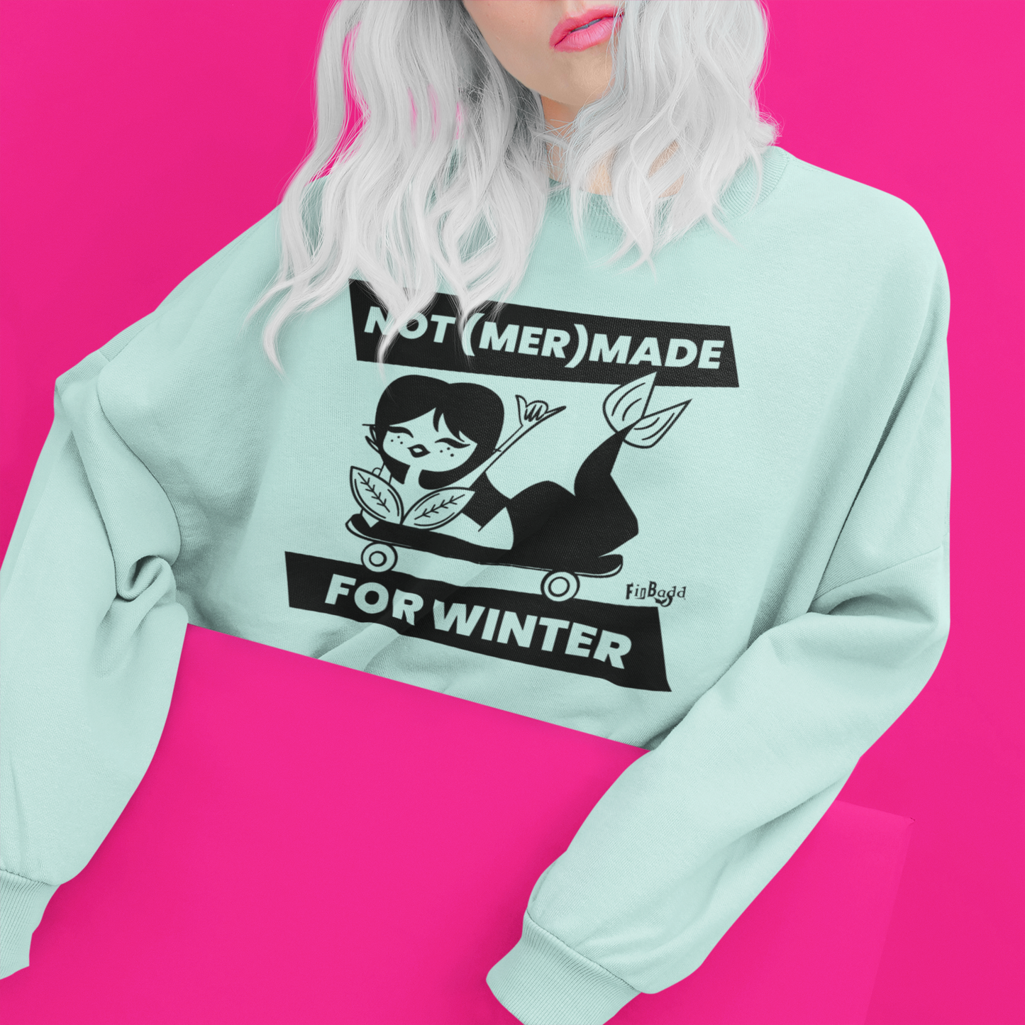 Not (Mer)Made For Winter, Crop Fleece Sweatshirt